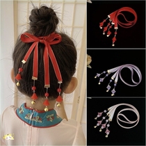 Childrens ancient wind Bell hair band Net red Chinese style Hanfu headdress girl cute summer hair accessories braided hair ribbon