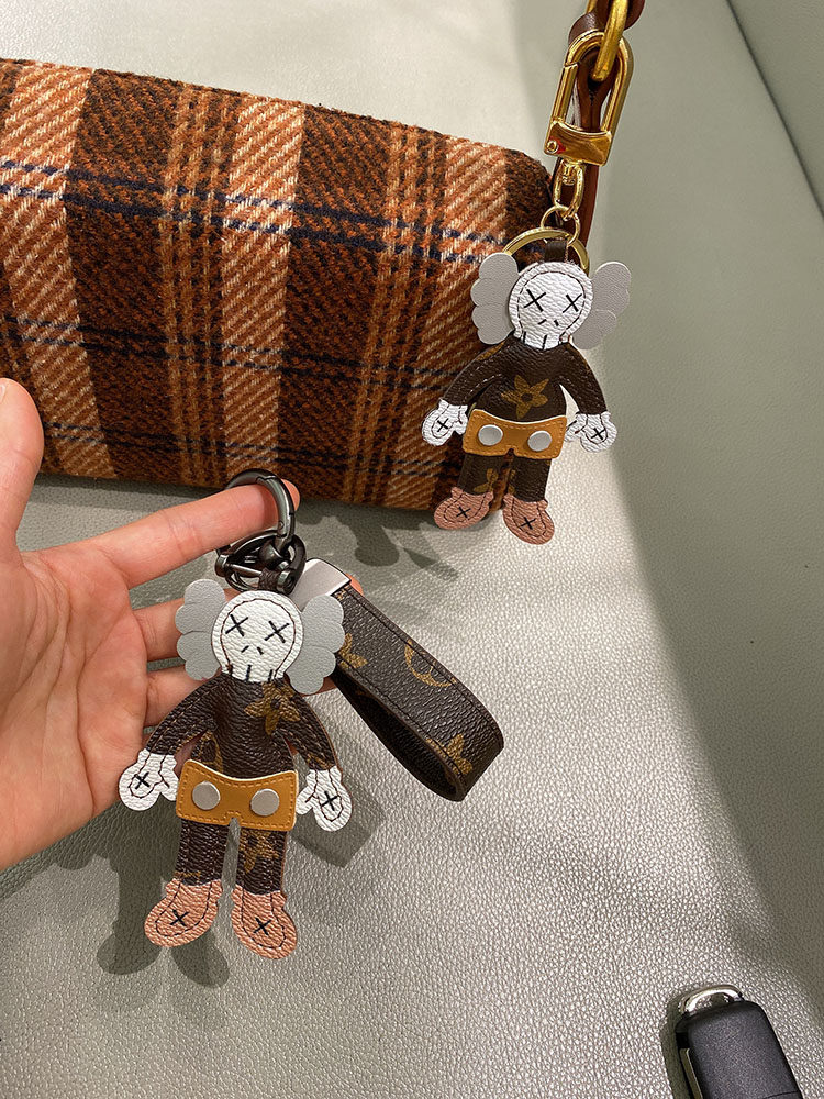 LVGEDETE car key buckle pendant bag hanging decoration key chain Sesame Street Woman Old Flower Pendant Lavish Ornament