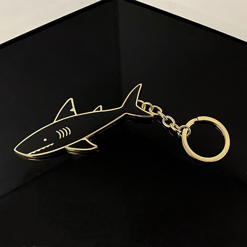LVGEDETE SMALL SHARK CAR KEY BUTTON PENDANT KEY CHAIN RING RING MEN AND WOMEN UPSCALE BAG Hanging Pendant Pendant