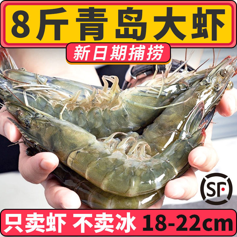 Fresh prawns, fresh and live large base prawns, frozen Qingdao extra-large green prawns, frozen prawns, sea prawns, seafood and aquatic products