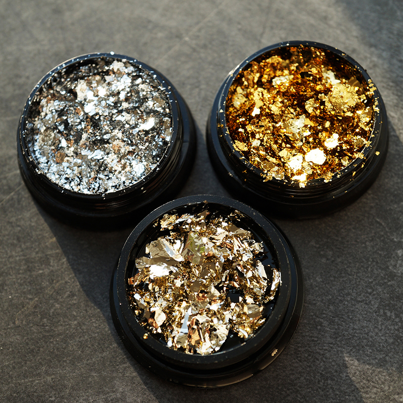 Japanese Brand Missmoegel Nail Art Accessories Irregular Gold Foil Silver Foil Colorful Tin Foil Paper Nail Decorations