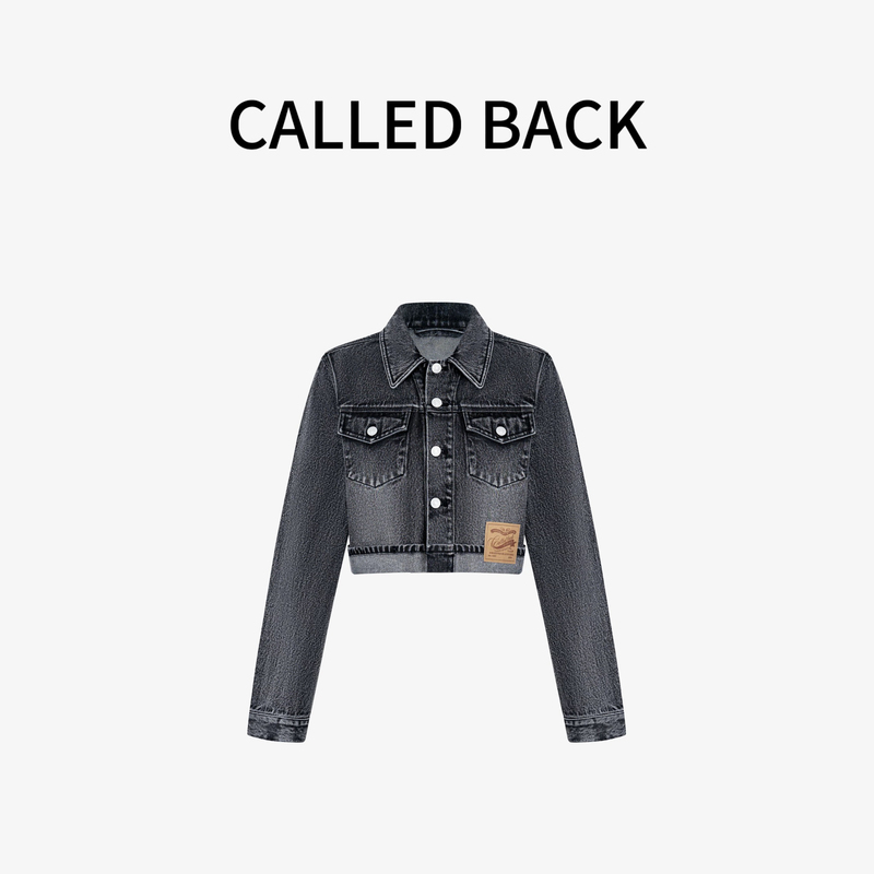 Calledback Official Direct-Release Spring Short Denim Jacket with Retro Biker Style Design for Women