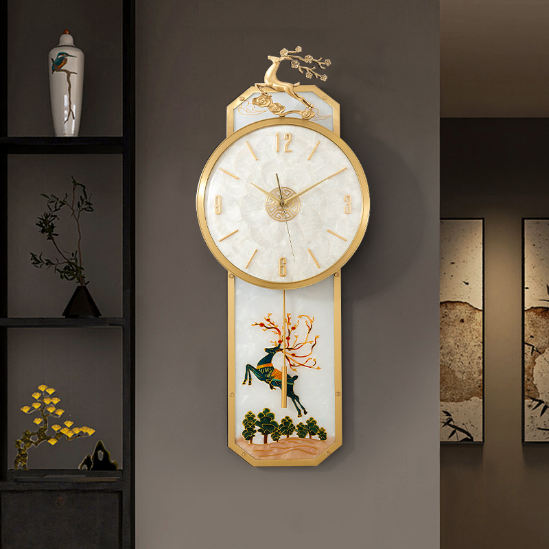 New Chinese hanging bell Living room Pure copper Decorative Hanging Watch Creative Fashion Atmosphere Light Luxury Modern China Wind Hang Wall Watches
