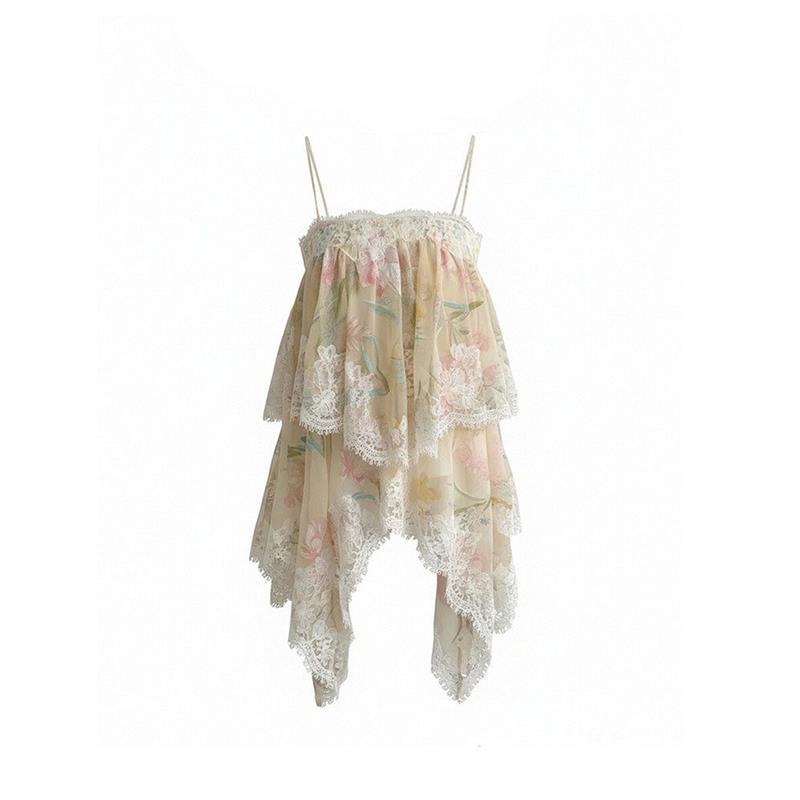Designed Lace Patchwork Floral Camisole for Women, Summer Gentle Style, Versatile, Elegant, Slimming Sleeveless Top Designed Lace Patchwork Floral Camisole for Women, Summer Gentle Style, Versatile, Elegant, Slimming Sleeveless Top