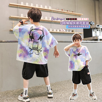 Boys summer clothing suit CUHK Boy Boy Nets Red Handsome Children Summer Short Sleeves 2022 New Ocean Gas Easing Tide