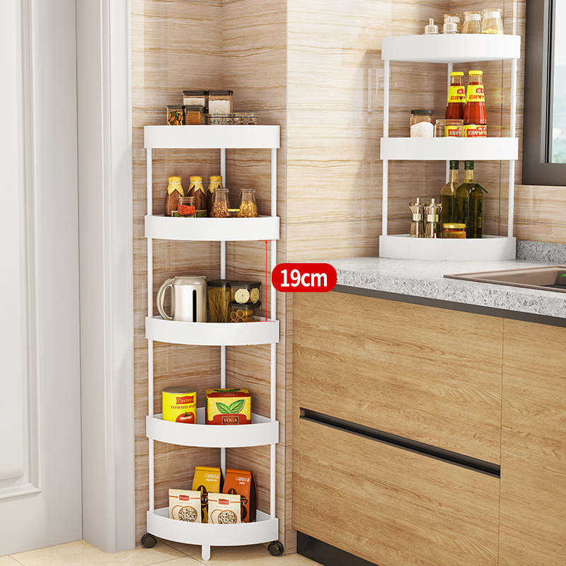 Kitchen corner layered shelf landing multi-layer supplies household large dishes for triangular multi-function seasoning