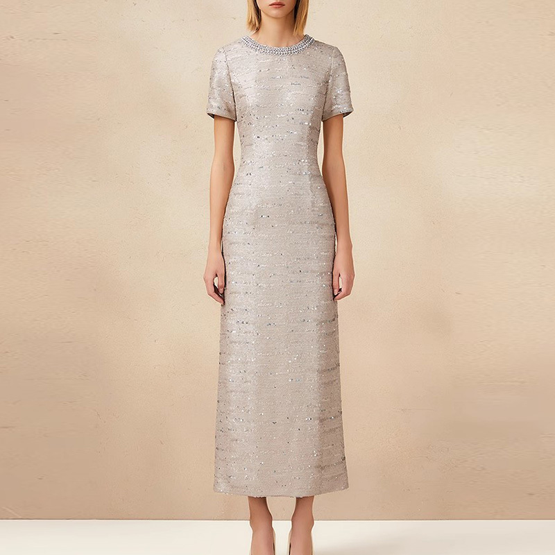 Zhuoge Ya Zhongge 2025 Spring New Heavy Industry Sequin Embroidered Dress 5C 35105185