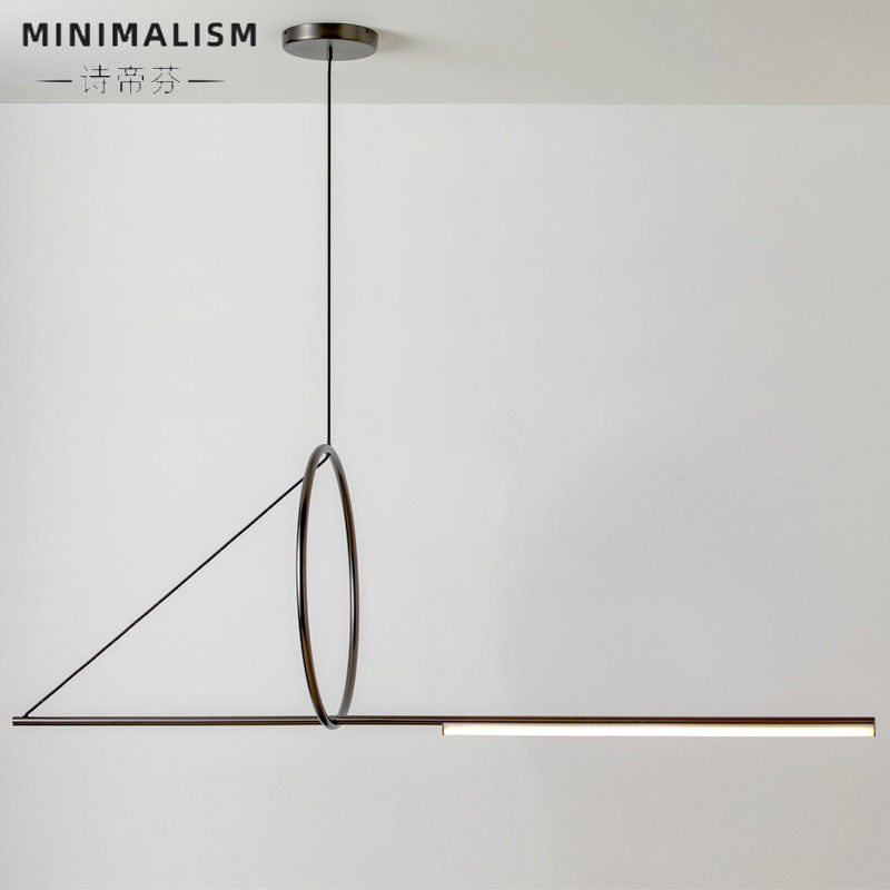 Nordic personality designer post-modern minimalist dining room hanging lamp creative bar geometric LED lamps