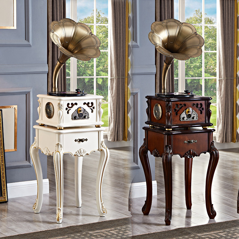 American phonograph retro vinyl record player living room audio old-fashioned record player European big speaker Bluetooth speaker