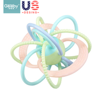 Baby tooth gum grinding stick 6-12 months baby educational toy Manhattan hand grip ball environmentally friendly silicone