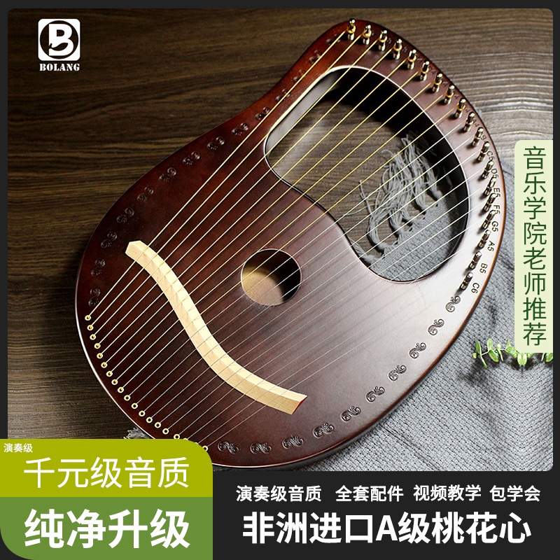 Lyre piano small harp 19 strings 21 tones Konghou niche musical instrument Portable lyre piano beginner female easy to learn