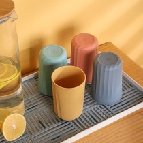 Wheat Straw Striped Gargle Cup Home Milk Cup Student Dormitory Toothbrush Wash Cup Creative Plastic Cups