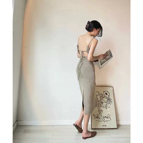 Ретро сексуальная приталенная длинная юбка, ремень, платье, эффект подтяжки, с открытой спиной