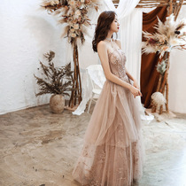 Light luxury niche design sense evening dress dress women 2021 New temperament high-end annual meeting celebrities banquet High Texture