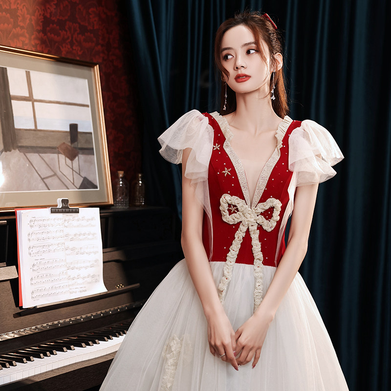 Banquet evening dress 2021 New light luxury fairy temperament Princess senior texture long version annual meeting high-end dress dress women