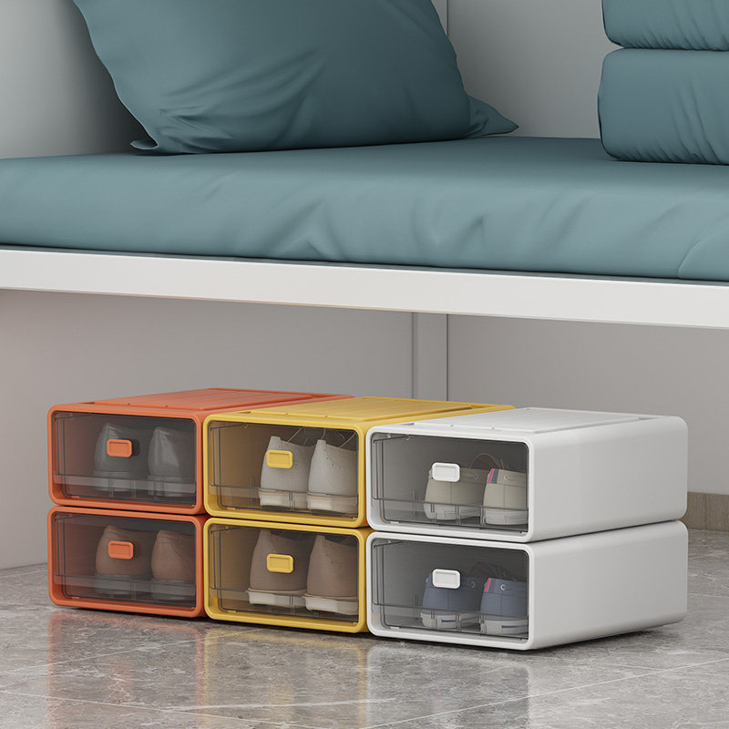 Thickened shoe box storage box dormitory bed transparent drawer type storage artifact shoes space-saving plastic shoe cabinet