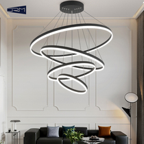 Living room chandelier modern simple atmosphere Nordic personality creative lamps Hall dining room bedroom ring lighting package