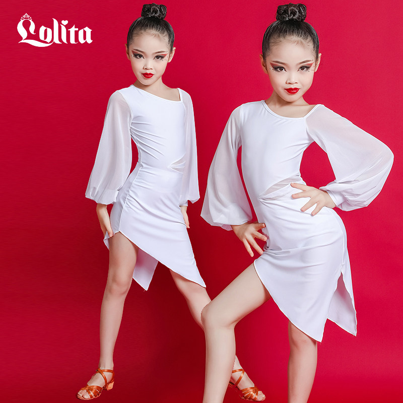 Lolita autumn new long sleeve Latin dance dress girl practice training suit performance costume