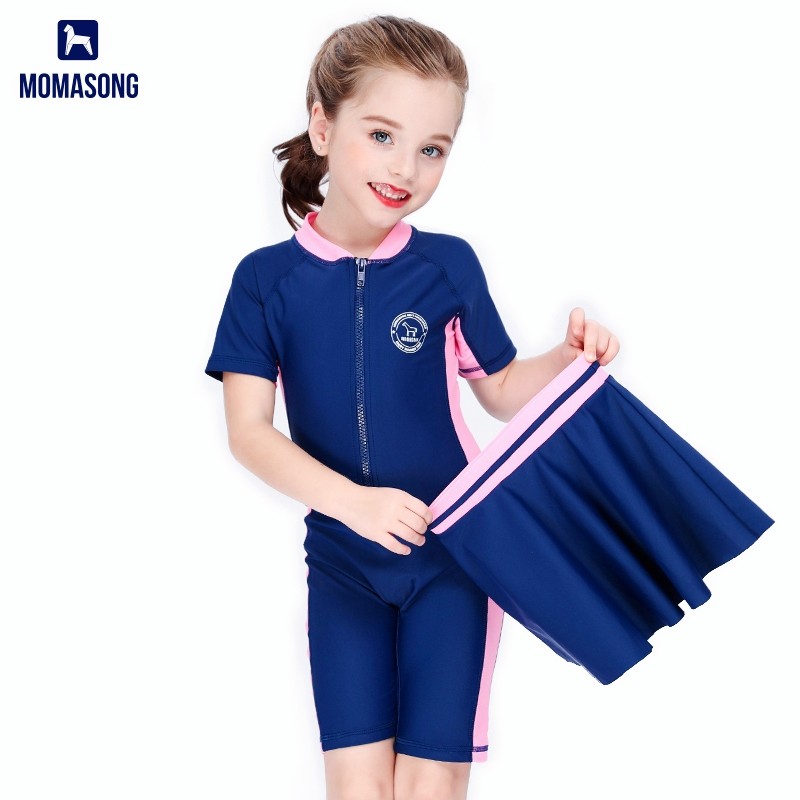 Momasong Children's Swimsuit Girl Girl's Concorde Princess Skirt Student Training Swimsuit
