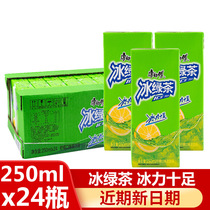Conmaster Ice Green Tea Paper Box 250ml * 24 Boxed Lemon Flavoured Tea Drink Summer Soled Water Drinks Drink