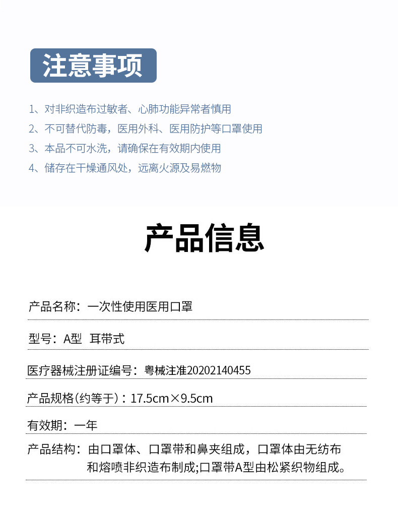 简汇 一次性医用级口罩 50只 药监局备案 图7