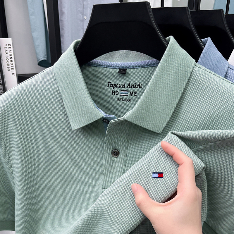 American Genuine Pure Cotton Embroidered Polo Shirt for Men, Summer Casual Versatile Pique Cotton T-Shirt for Young and Middle-Aged Men American Genuine Pure Cotton Embroidered Polo Shirt for Men, Summer Casual Versatile Pique Cotton T-Shirt for Young and Middle-Aged Men