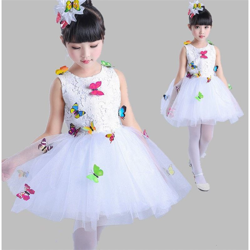 2019 New Children Day Children Dance Performance Fluffy Tulle Váy Học sinh tiểu học Trình diễn Trang phục Công chúa Váy Mẫu giáo Nữ - Quần áo ngoài trời