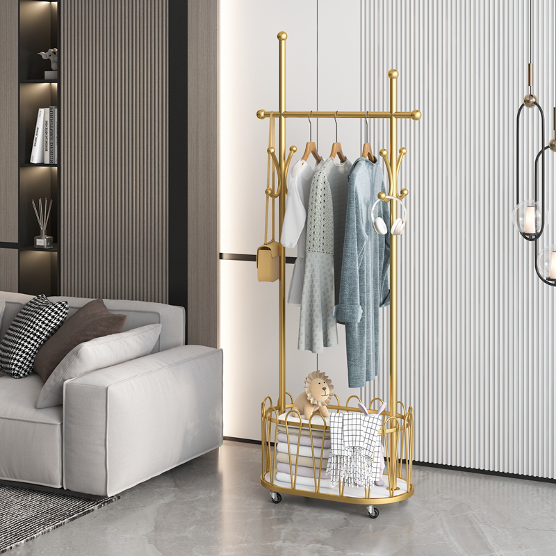 Minimalist modern clothes hanger floor hanging hanger Living room Home Removable Ins Cloister Bedroom Provincial Space Vertical