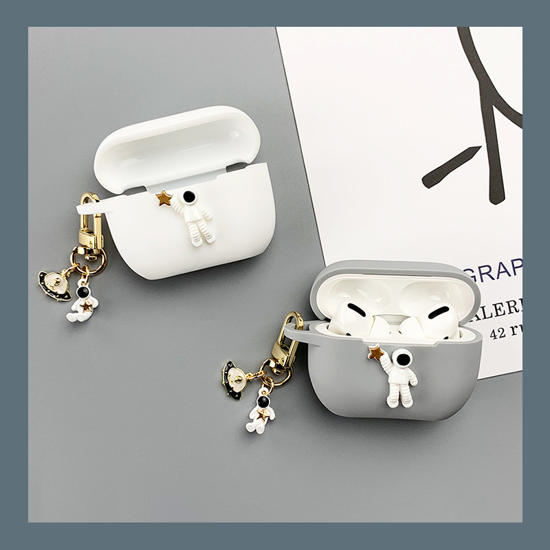 Oil headgull original astronaut AirPods three generations of silicone gel-connected soft shell suitable for Apple AirPodsPro Bluetooth headphone protective sleeves Small crowdsourced AirPods One of AirPods