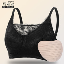 No steel rim summer breathable plant grass seed breast bra two-in-one cotton thin underwear breast postoperative bra
