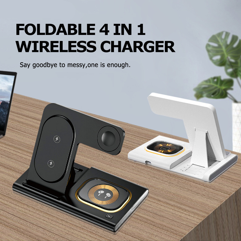 Fast Wireless Charger Travel Dock Charging Station Wireless Phone Charger Multifunctional 3-in-1 Wireless Charger