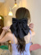 Black Satin French-Style Oversized Bow Hair Clip for Women, Back of the Head Hair Accessory, Korean Internet Celebrity Spring Clip Hair Accessory