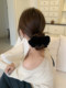 Black Velvet Scrunchie, High-End Hair Accessory, Elegant Hair Tie, Korean Simple Rubber Band for Ponytail, Women's Hair Tie