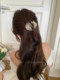 Champagne Flower Rhinestone Small Hair Claw Clip for Women, Hair Accessory for the Back of the Head, High-End Shark Clip