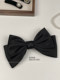 Cui Shang Black Bow Hair Accessory, High-End Satin Three-Dimensional Hairpin, Back of the Head Hair Accessory, Spring Clip, Women's Hair Accessory