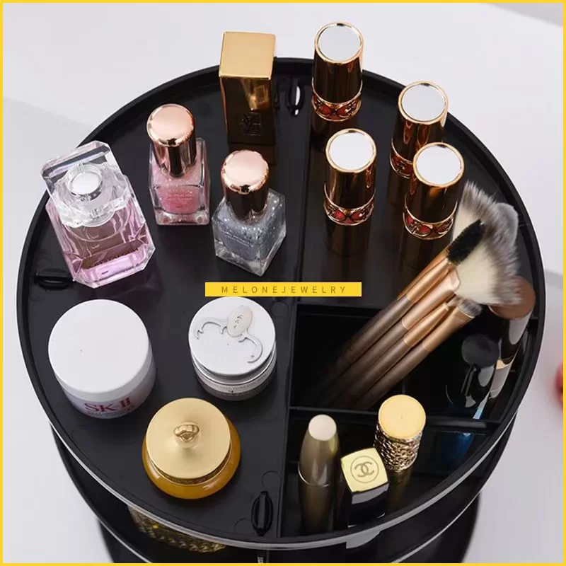Plastic 360 Rotating Makeup Organizers Comestic Storage Box