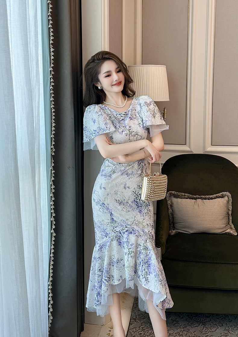 C3415 2640K VÁY ĐẦM LIỀN THÂN NỮ RUUREAG TAY PHỒNG MÙA HÈ HỌA TIẾT HOA THỜI TRANG NỮ G06 SẢN PHẨM MỚI