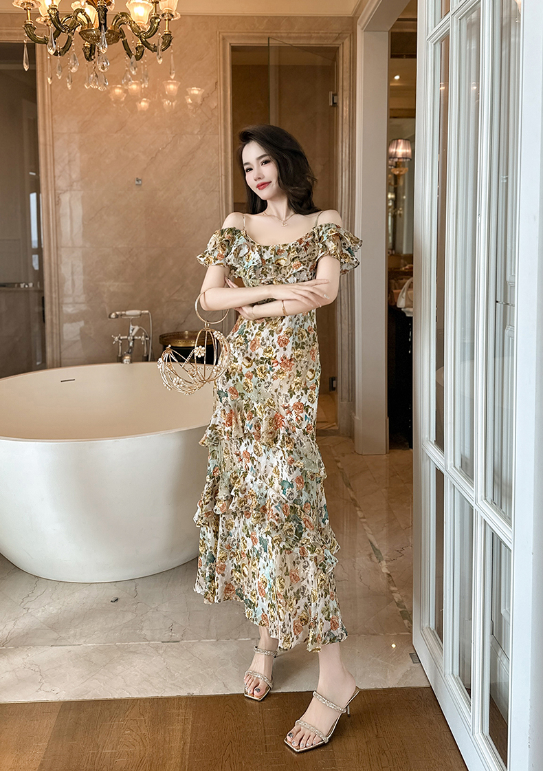 C3417 2250K ÁO HAI DÂY NỮ RUUREAG MÙA HÈ HỌA TIẾT HOA HAI DÂY HỞ VAI THỜI TRANG NỮ ĐỒ ĐI BIỂN VÁY MAXI G05 SẢN PHẨM MỚI
