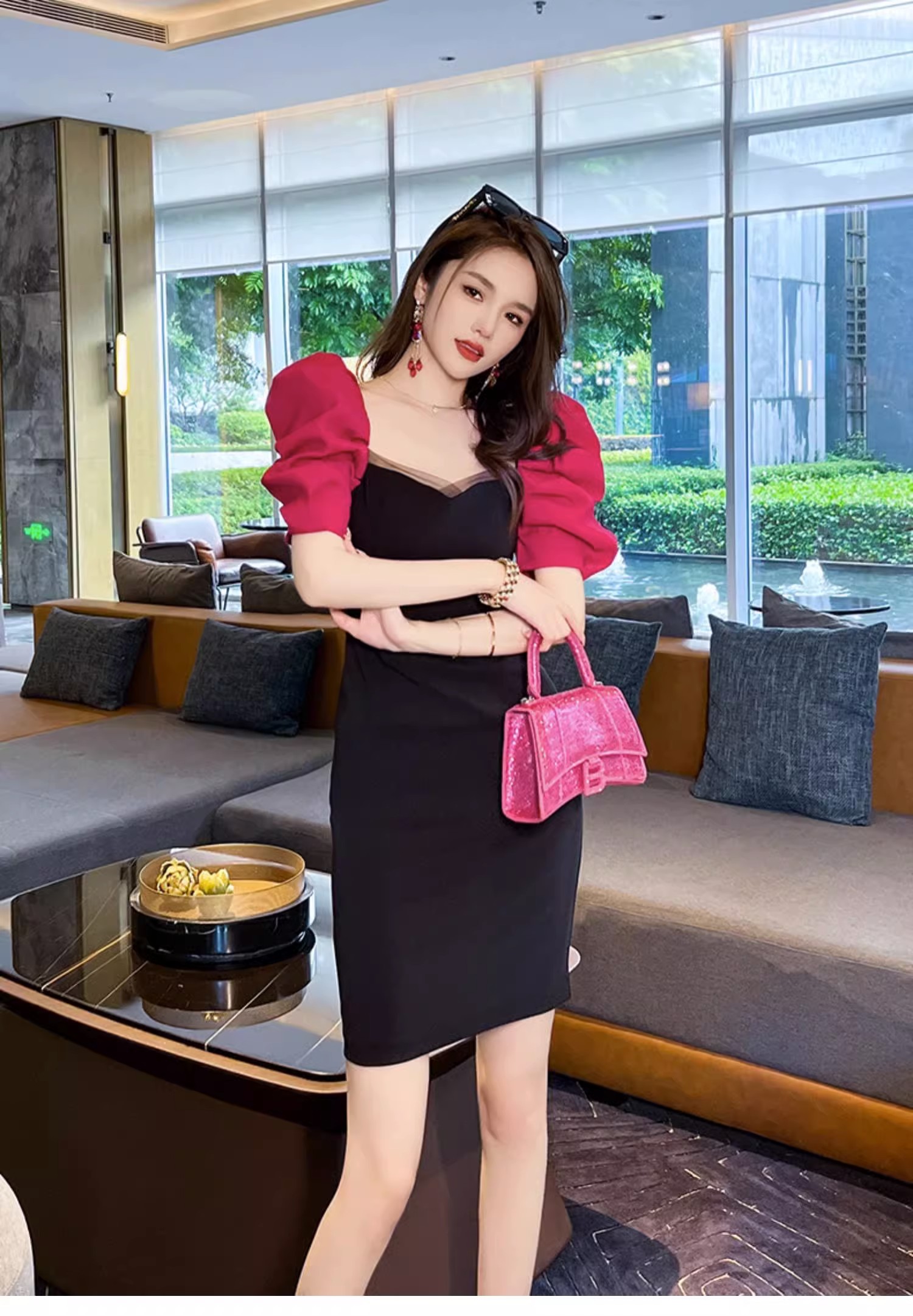 C3367 2060K VÁY ĐẦM LIỀN THÂN NỮ RUUREAG MÙA HÈ PHỤC CỔ CỔ ĐIỂN THỜI TRANG NỮ G05 SẢN PHẨM MỚI