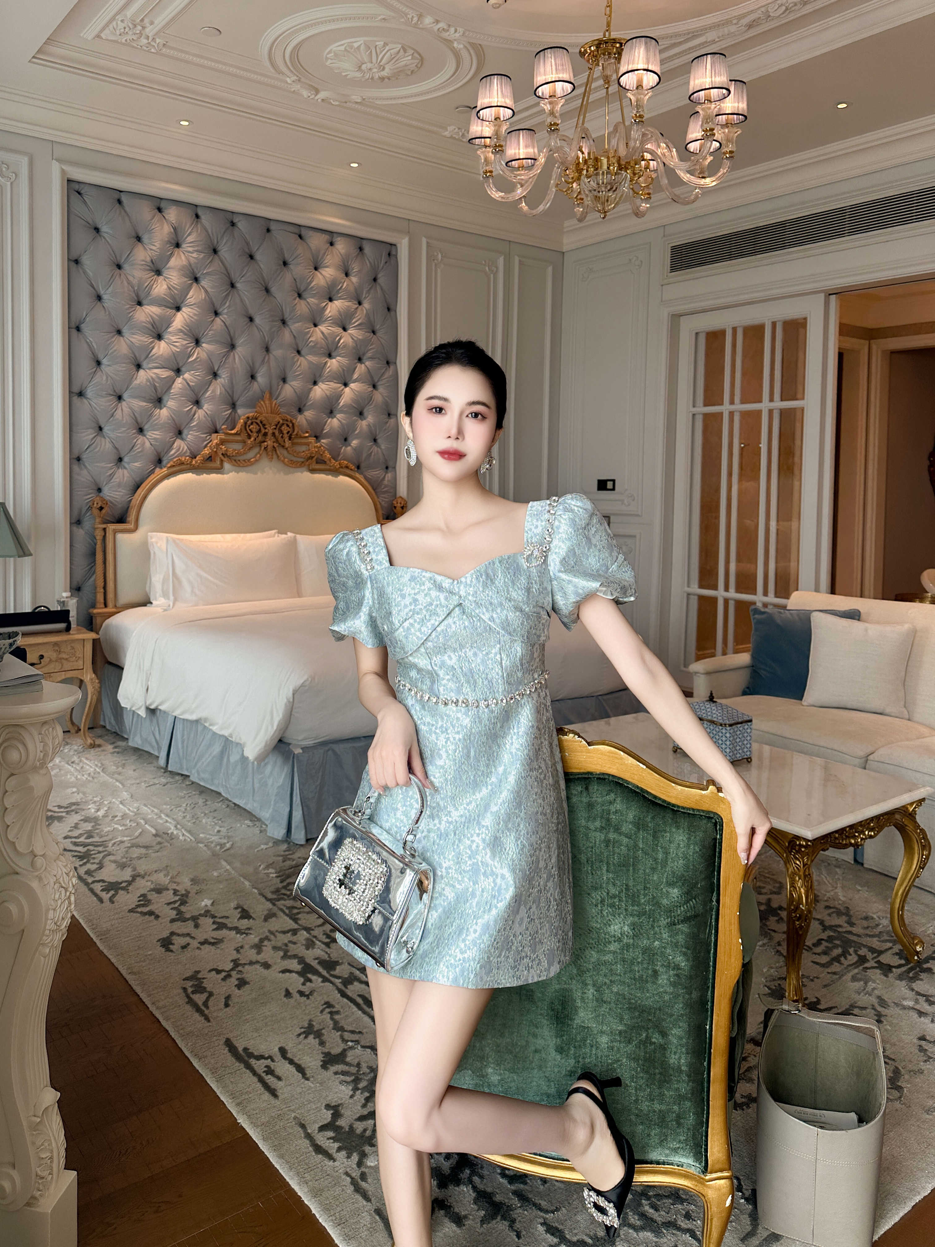 C3076 2440K VÁY ĐẦM LIỀN THÂN NỮ RUUREAG TAY PHỒNG MÙA HÈ THỜI TRANG NỮ G05 SẢN PHẨM MỚI