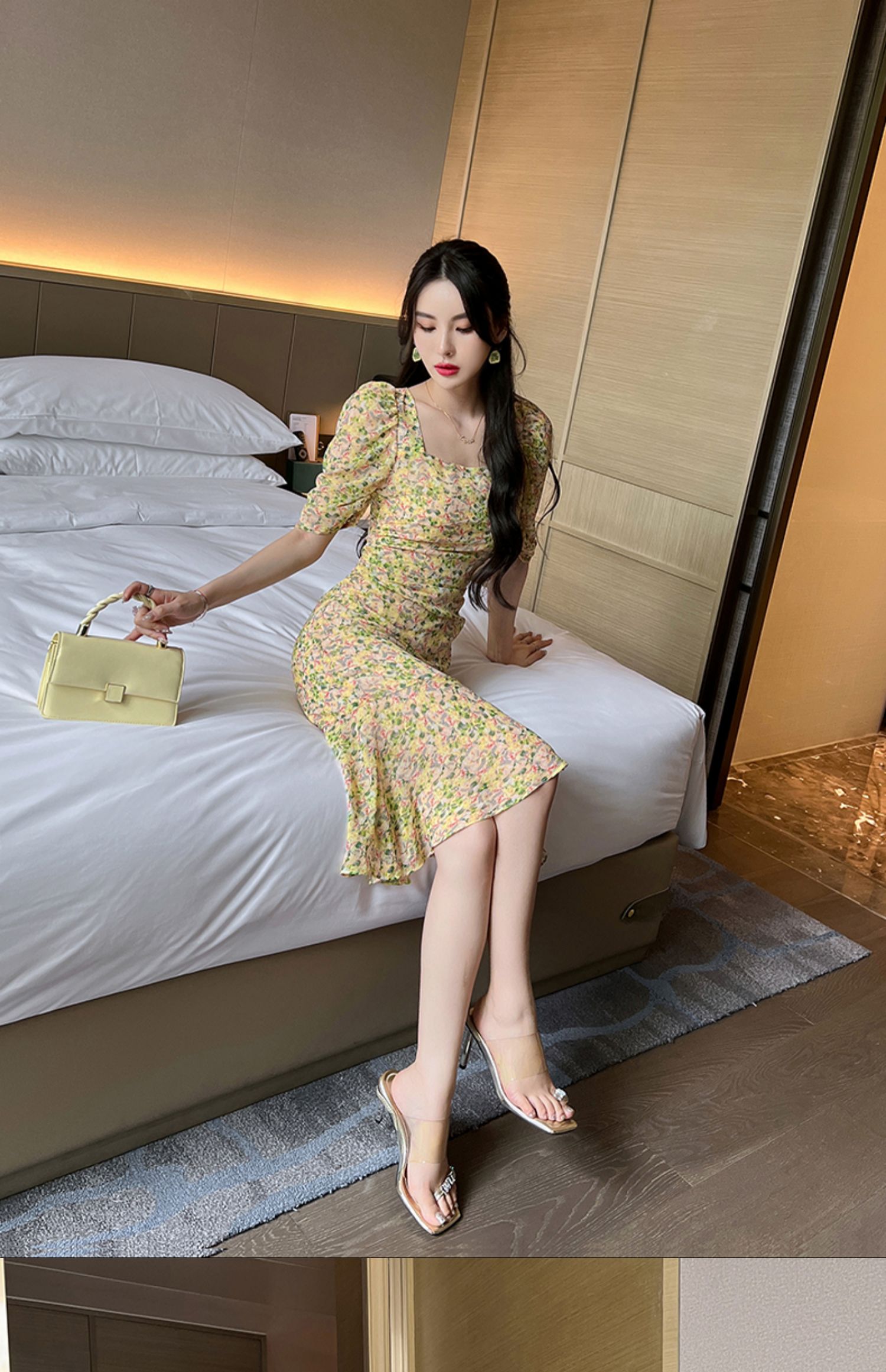 C3773 1910K VÁY ĐẦM LIỀN THÂN DÁNG DÀI NỮ RUUREAG MÙA HÈ PHỤC CỔ CỔ ĐIỂN HỌA TIẾT HOA THỜI TRANG NỮ VẢI VOAN G05 SẢN PHẨM MỚI