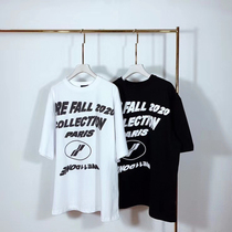 we11done 20aw Early autumn new product offset printing letter logo design thin short-sleeved T-shirt female plus size fat MM