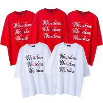  Tested we11done short-sleeved 20SS new loose T-shirt red barrage letters well thin t-shirt female simple