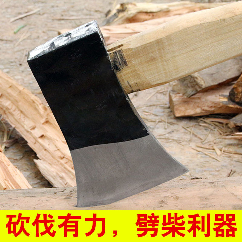 Handcrafted forged northeast Tomahawk all-steel Outdoor Multi-functional open Mountain Tomahawk Firewood Chop the tree handle to take home the axe