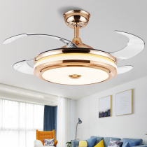 Invisible fan lamp living room fan lamp modern light luxury atmosphere home restaurant Net red with electric fan chandelier New