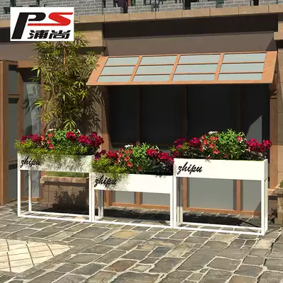 Wrought outdoor flower stand flower box planting flower slot coffee dining room partition fence shopping mall outside the flower box