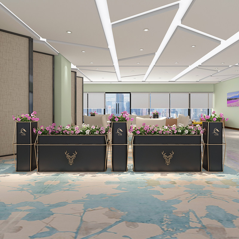 Outdoor Wrought iron flower box Combination sample house Display Center square partition flower trough Commercial street Green square planting box