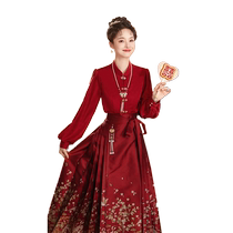 New Chinese toasting dress bride 2024 new wedding dress horse face skirt red summer wedding engagement dress summer