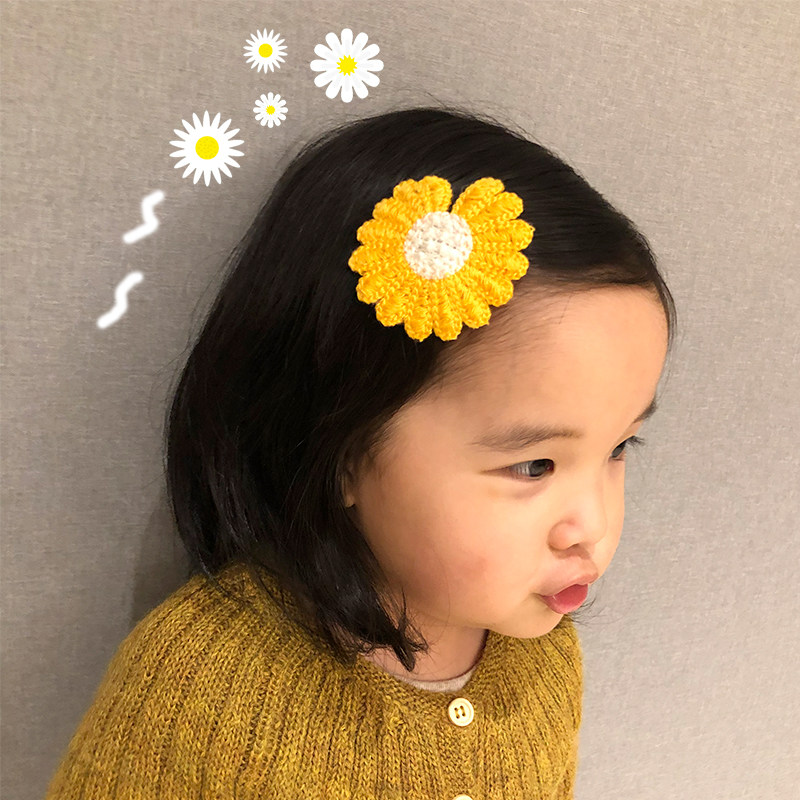 Spring new children's hairpin net red girl little daisy BB clip hairpin Korea browsing seaside clip baby headwear