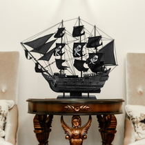 Real Wood Pirate Ship Grand Sailing Model Handicrafts Living Room Home Decorations Small Pendulum Pieces Creative Birthday Gifts
